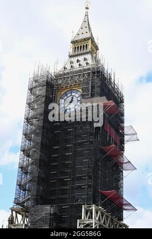 Big Ben under renovation work Houses of Parliament Westminster