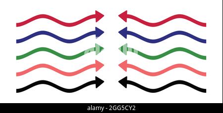 Wave arrow symbol, right and left arrows Stock Vector