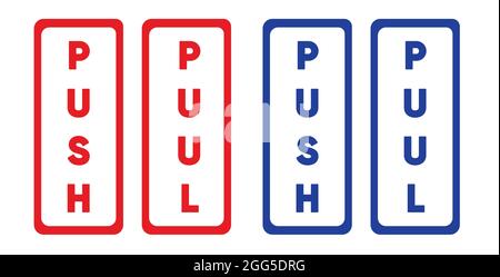 push and pull door signs. Safety sign Vector Illustration Stock Vector