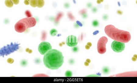 Body microbiome Medical Healthy food Human health 3d render Stock Photo