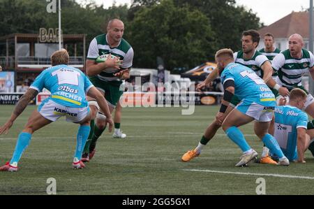 Bobby De Wee of Ealing Trailfinders during the 2021/22 Pre Season Friendly match between Ealing Trailfinders and Gloucester Rugby at Castle Bar, West Ealing, England on 28 August 2021. Photo by Alan Stanford/PRiME Media Images Credit: PRiME Media Images/Alamy Live News Stock Photo