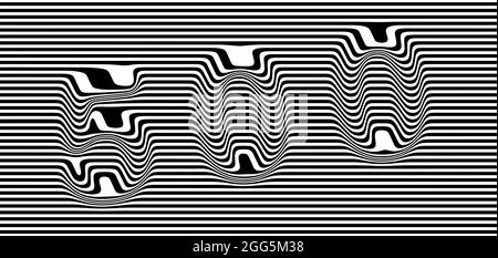 Distorted numbers 500 on a striped black and white background. EPS10 vector illustration. Stock Vector