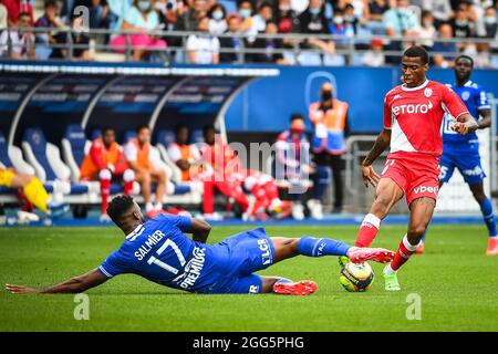 Jean LUCAS of Monaco during the French championship Ligue 1 football match between ESTAC Troyes and AS Monaco on August 29, 2021 at Stade de L'Aube in Troyes, France - Photo Matthieu Mirville / DPPI Stock Photo