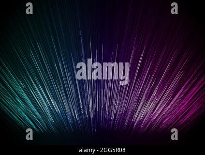 Abstract many blue, pink and purple perspective lines on black background. Vector illustration Stock Vector