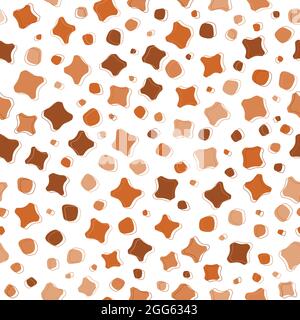 Abstract brown organic shape seamless pattern background Stock Vector