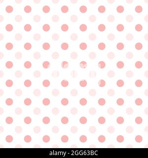 Small pink dots half drop repeat on white background seamless pattern Stock Vector