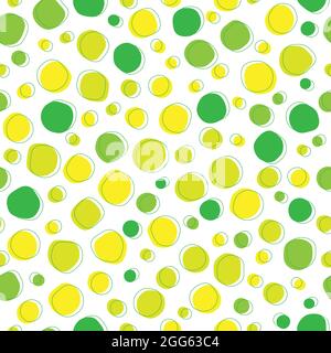 Abstract green dots organic shape seamless pattern background Stock Vector