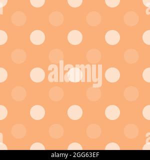 Orange dots half drop repeat seamless pattern simple monochrome background Stock Vector