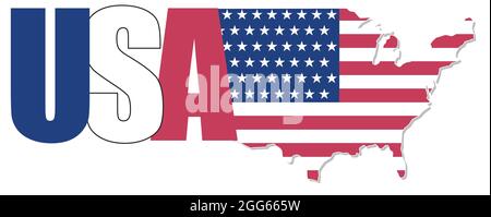 creative modern vector text logo with USA map Stock Vector