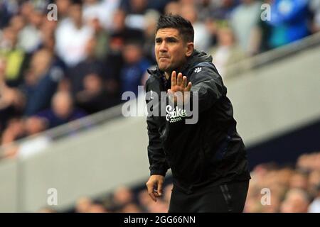 London, UK. 29th Aug, 2021. Watford Manager Xisco Munoz during the game. Premier League match, Tottenham Hotspur v Watford at the Tottenham Hotspur Stadium in London on Sunday 29th August 2021. this image may only be used for Editorial purposes. Editorial use only, license required for commercial use. No use in betting, games or a single club/league/player publications. pic by Steffan Bowen/Andrew Orchard sports photography/Alamy Live news Credit: Andrew Orchard sports photography/Alamy Live News Stock Photo