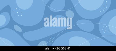 Organic abstract geometric shapes. Modern pattern with curved lines. Minimal doodle background. Stock Vector