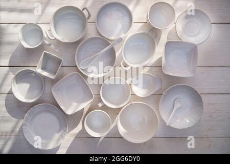 Series of small containers of various sizes for the kitchen Stock Photo ...