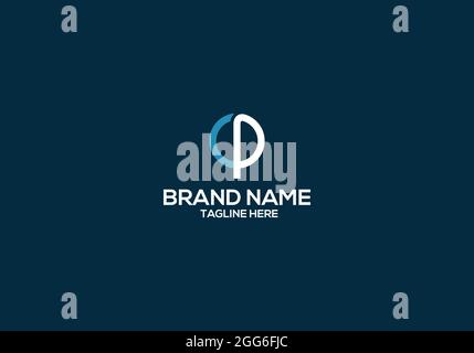 cp letter logo design and minimalist cp letter logo Stock Vector