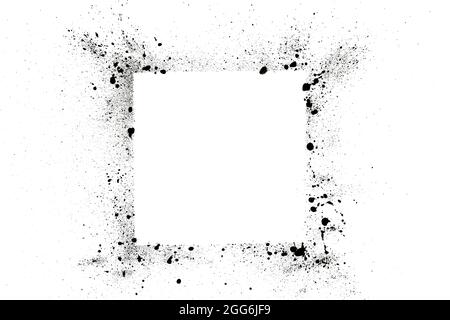 Ink Splash Pattern, Black Watercolor Splatter Background. Stock Photo