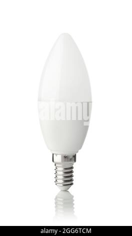 Economical led lamp for lighting isolated on white. Stock Photo