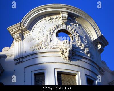 Colonial architecture boulevard Mohammed V in Casablanca in Morocco Stock Photo