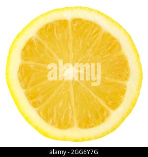 An Isolated Sliced Lemon On A White Background Stock Photo