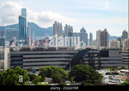 Kowloon Tong is located at the south of Beacon Hill and north of Boundary Street. It is one of the most expensive residential districts in Hong Kong Stock Photo