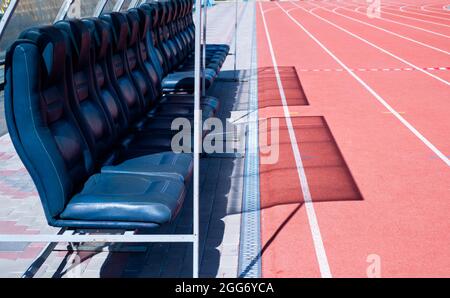 vip stadium seat tribune outdoor for people, stadium Stock Photo