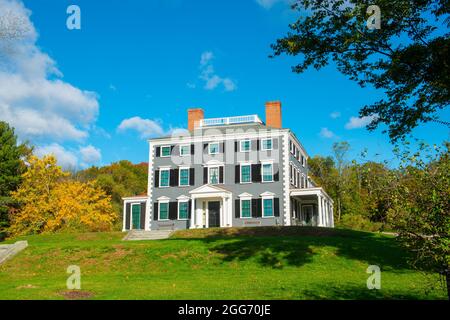 Codman House aka The Grange with Georgian style at 34 Codman Road in historic town center of Lincoln, Massachusetts MA, USA. Stock Photo