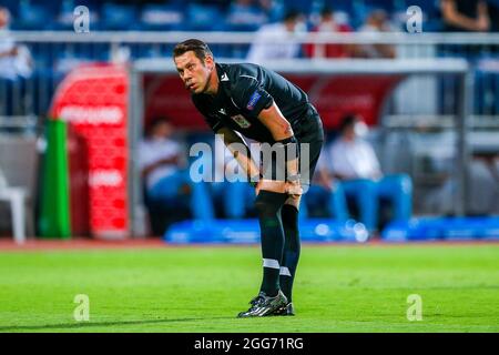 ISTANBUL, TURKEY - AUGUST 29: referee Firat Aydinus during the Super Lig match between Kasimpasa and Galatasaray at Recep Tayyip Erdogan Stadium on August 29, 2021 in Istanbul, Turkey (Photo by /Orange Pictures) Stock Photo