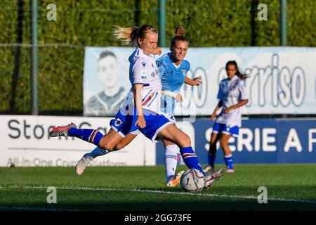 Anna Emilia Auvinen of UC Sampdoria seen in action during the  Italian Football Championship League A Women 2021/2022 match between SS Lazio 2015 vs UC Sampdoria at the Stadium Mirko Fersini Stock Photo