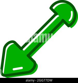 Green shovel, icon illustration, vector on white background Stock Vector