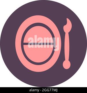 Small eyeshadow with a brush, icon illustration, vector on white background Stock Vector