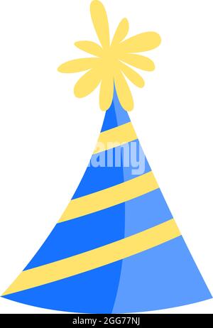 Birthday hat, icon illustration, vector on white background Stock Vector