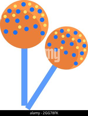 Two cake pops, icon illustration, vector on white background Stock Vector