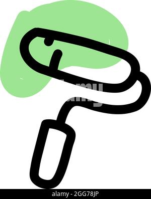Small wall painting roller, icon illustration, vector on white background Stock Vector