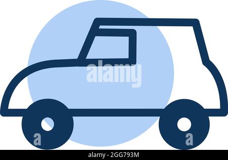Off road blue car, icon illustration, vector on white background Stock Vector
