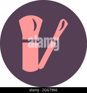 Makeup brushes, icon illustration, vector on white background Stock Vector
