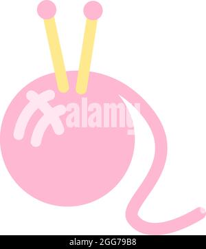 Knitting yarn, icon illustration, vector on white background Stock Vector