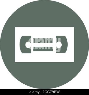 Video cassette, icon illustration, vector on white background Stock Vector