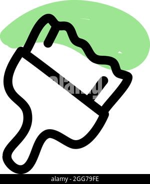 Mop painting brush, icon illustration, vector on white background Stock Vector