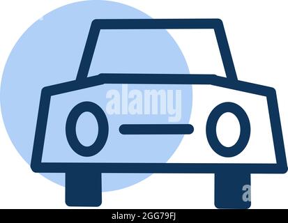 Blue race car, icon illustration, vector on white background Stock Vector