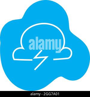 Thunderstorm clouds, icon illustration, vector on white background Stock Vector