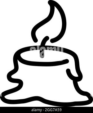 Melted candle, icon illustration, vector on white background Stock Vector