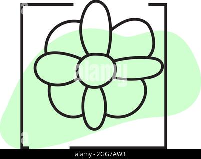 Unusual small flower, icon illustration, vector on white background Stock Vector