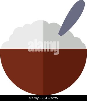 Cottage Cheese In Bowl Vector On Dark Background Icon. Dairy Product 