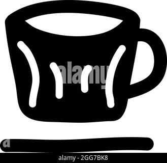 Black mug with four white lines, icon illustration, vector on white background Stock Vector