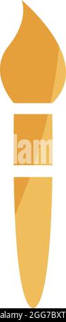 Orange painting brush, icon illustration, vector on white background Stock Vector