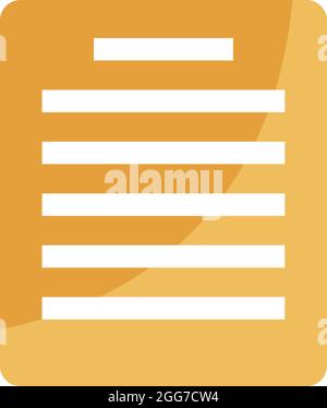 Orange notebook, icon illustration, vector on white background Stock Vector