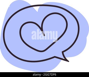 Talking about love, icon illustration, vector on white background Stock Vector