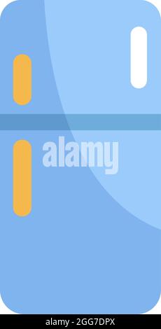 Blue fridge, icon illustration, vector on white background Stock Vector