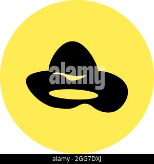 Sheriffs hat, icon illustration, vector on white background Stock Vector
