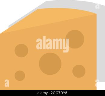 French cheese with holes, icon illustration, vector on white background Stock Vector