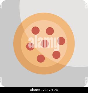Pizza for delivery, icon illustration, vector on white background Stock Vector