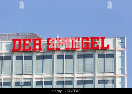 Hamburg, Germany - April 21, 2021: Der Spiegel headquarters at Ericusspitze in the HafenCity in Hamburg, Germany. Stock Photo